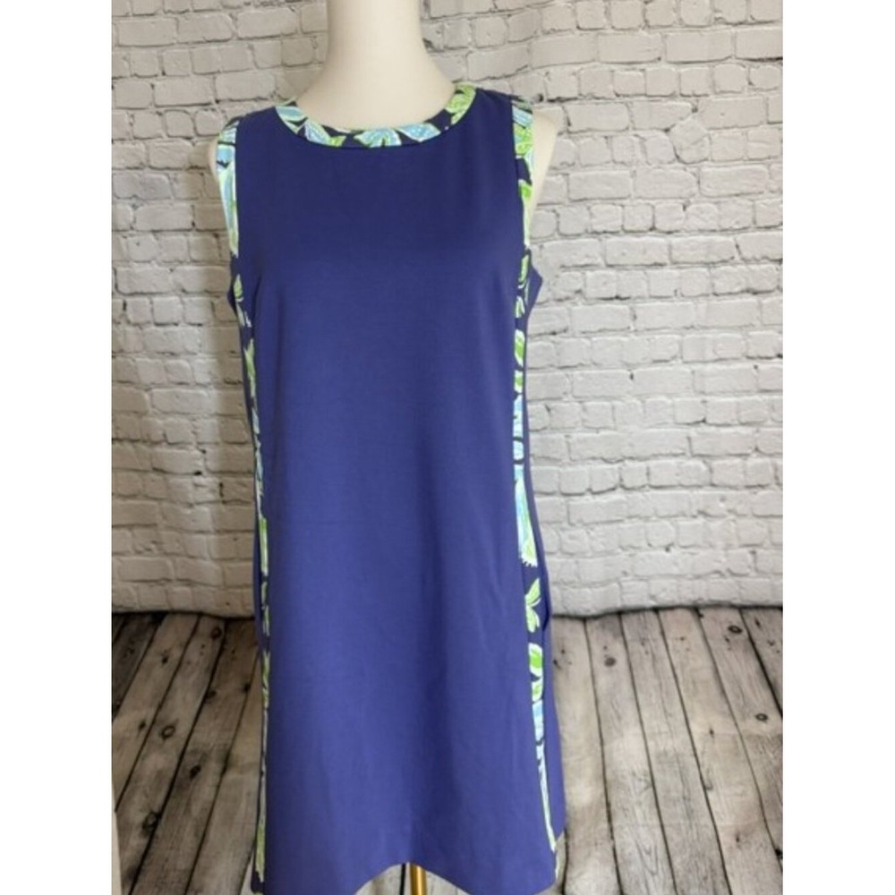 NWT Lilly Pulitzer Mena Shift Dress Sapphire Pool Print Trim Size 8